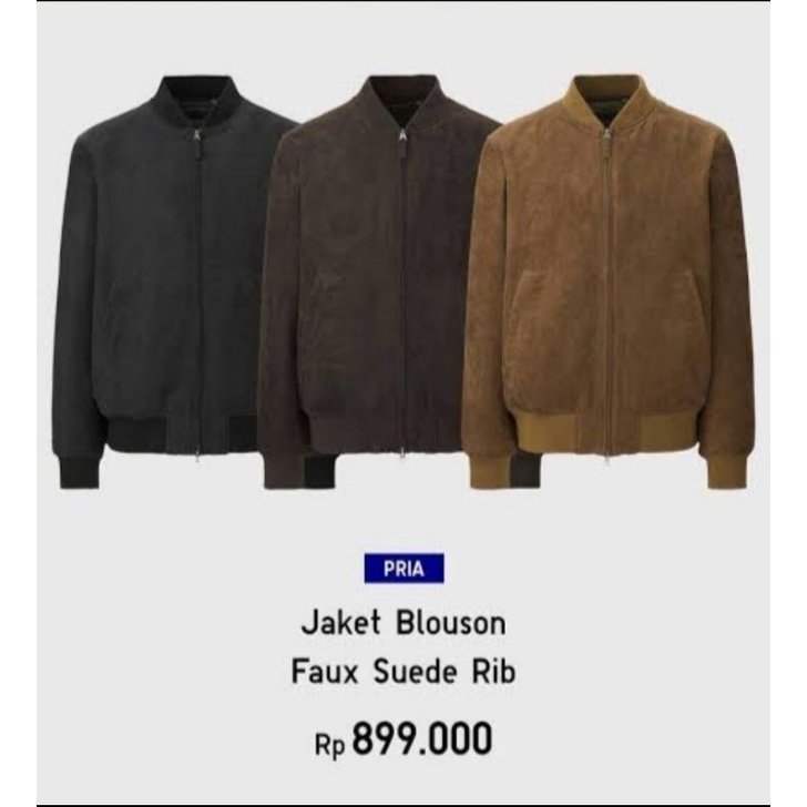 UNIQLO Blouson Bomber Faux Suede Jaket preloved