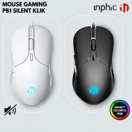 Jual Inphic PB1 Mouse Silent Click / Klik RGB Gaming Murah Warna Hitam ...