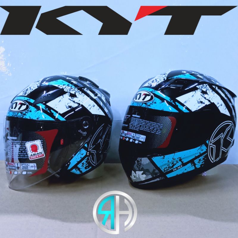 Jual Paket ( Couple ) Helm KYT R10 Seri 3 + KYT galaxy Flat R motif Seri 3 Size M L XL