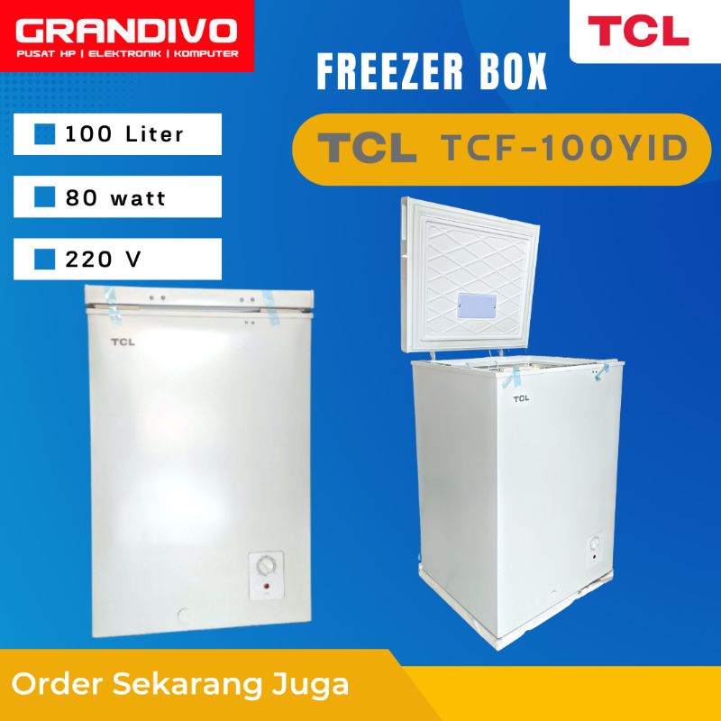 Jual FREEZER BOX TCL TCF100YID/100 Liter/80 Watt/Chest freezer