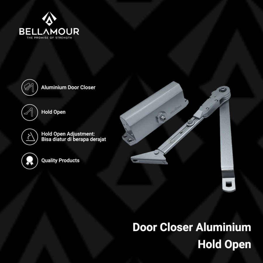 Jual Penutup Pintu Otomatis Aluminium / Door Closer Aluminium Hold Open ...