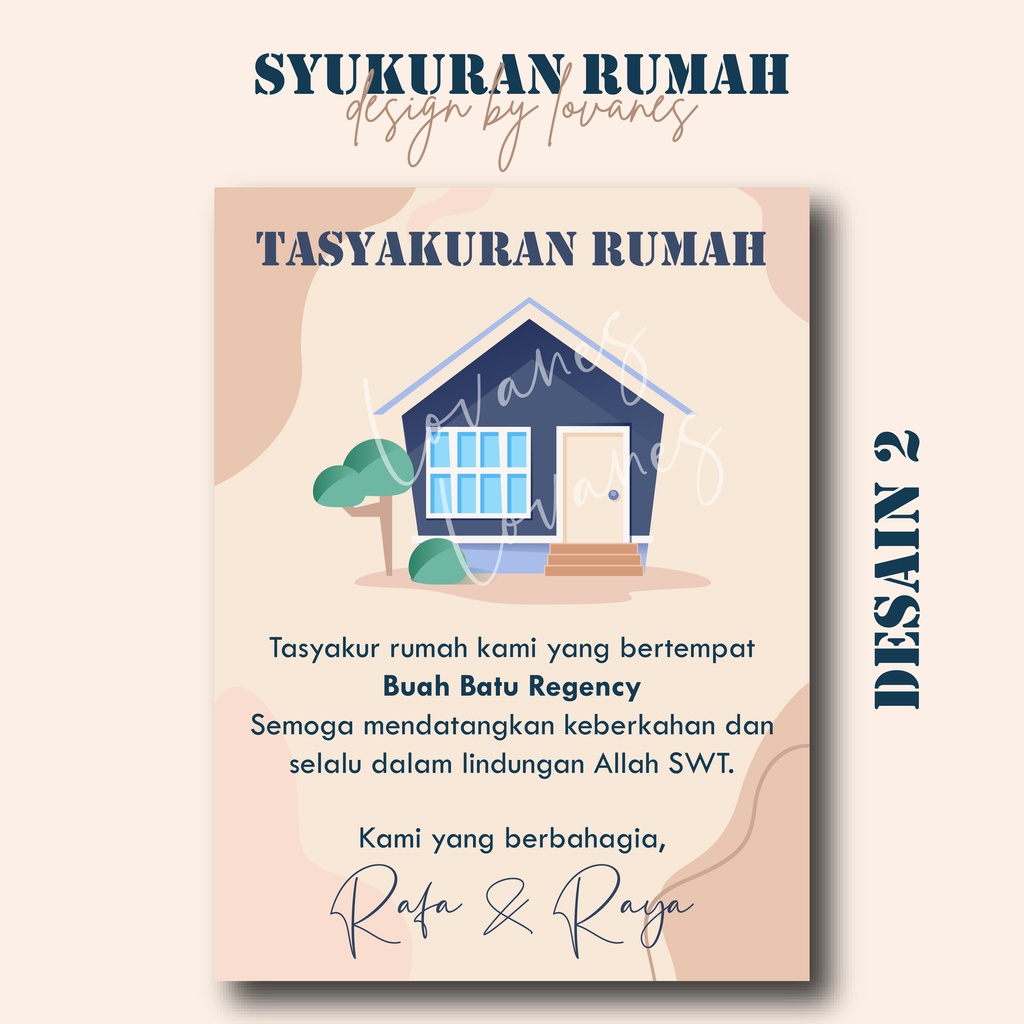Jual Stiker/ Kartu Syukuran Rumah Baru atau Pindahan Rumah | Shopee