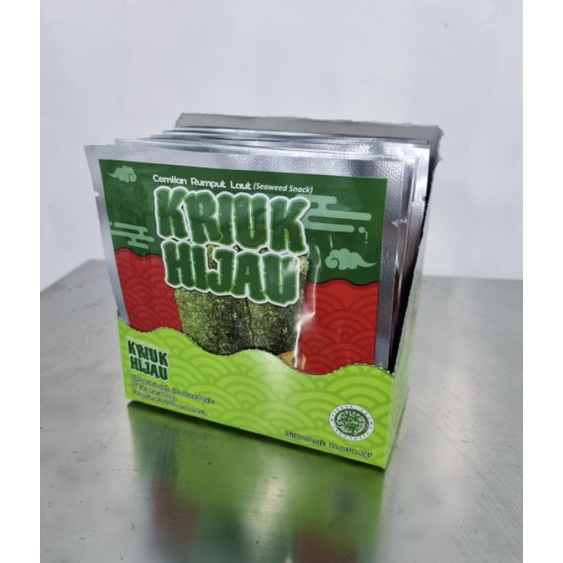 Jual Kriuk Hijau Ripik Rumput Laut 1 Box Isi 12 Bungkus Shopee