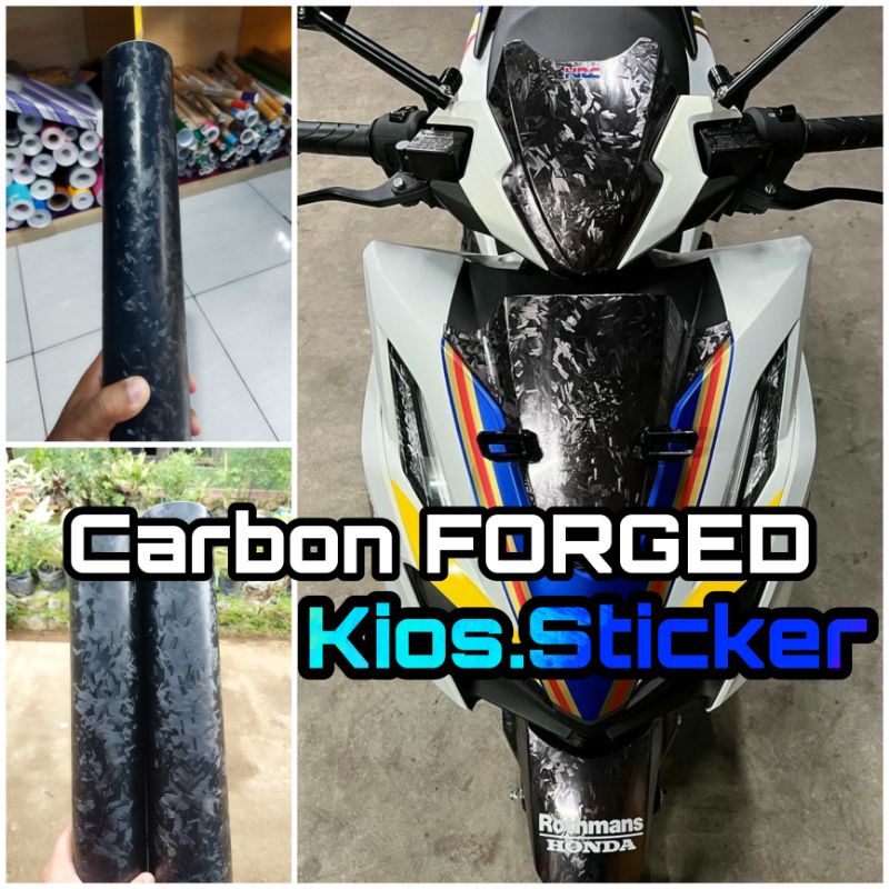 Jual Sticker Skotlet Karbon Forged Hitam 3d Stiker Carbon Forged