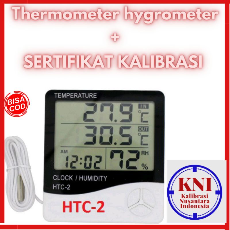 Jual Thermometer Hygrometer Plus Sertifikat Kalibrasi Kan Shopee