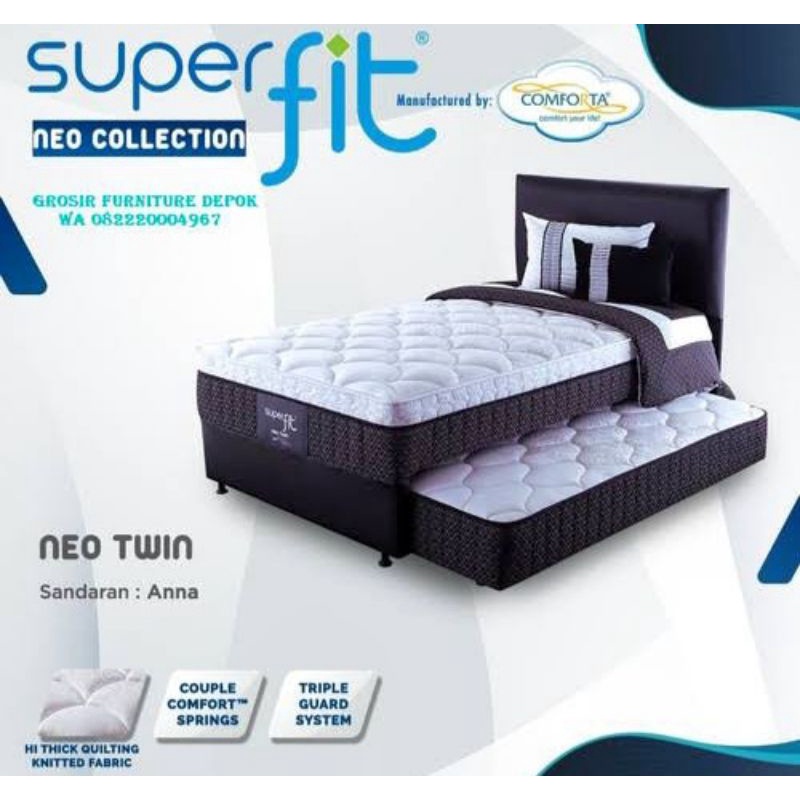 Jual springbed sorong 2in1 superfit by comforta neo twin bed dorong ...