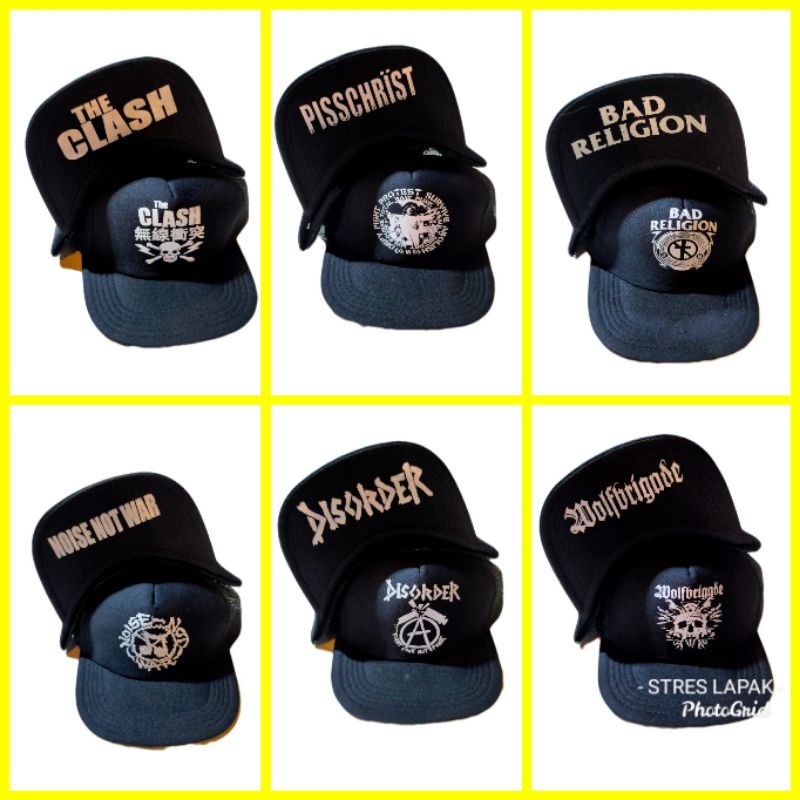 Jual TERLARIS TOPI BAND PUNK #2 trucker punk (belakang jaring-jaring ...