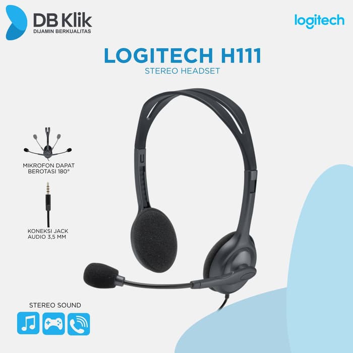 Jual Original Logitech Stereo Headset H111 L069 Shopee Indonesia 3069