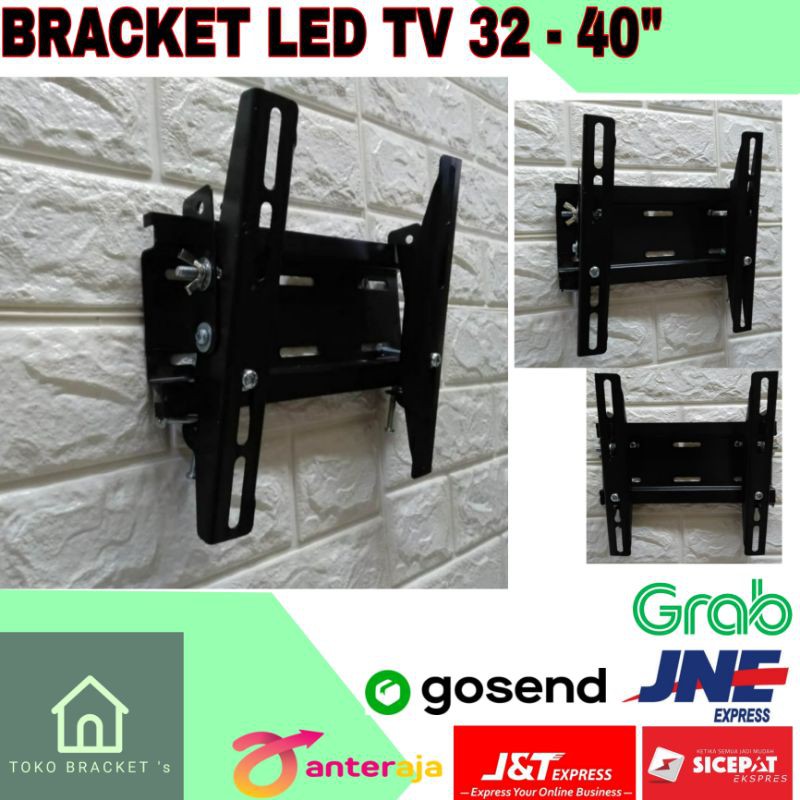 Jual Braket Breket Bracket Led Tv 32 Inch Sampai 40 Inch Tilt Down ...