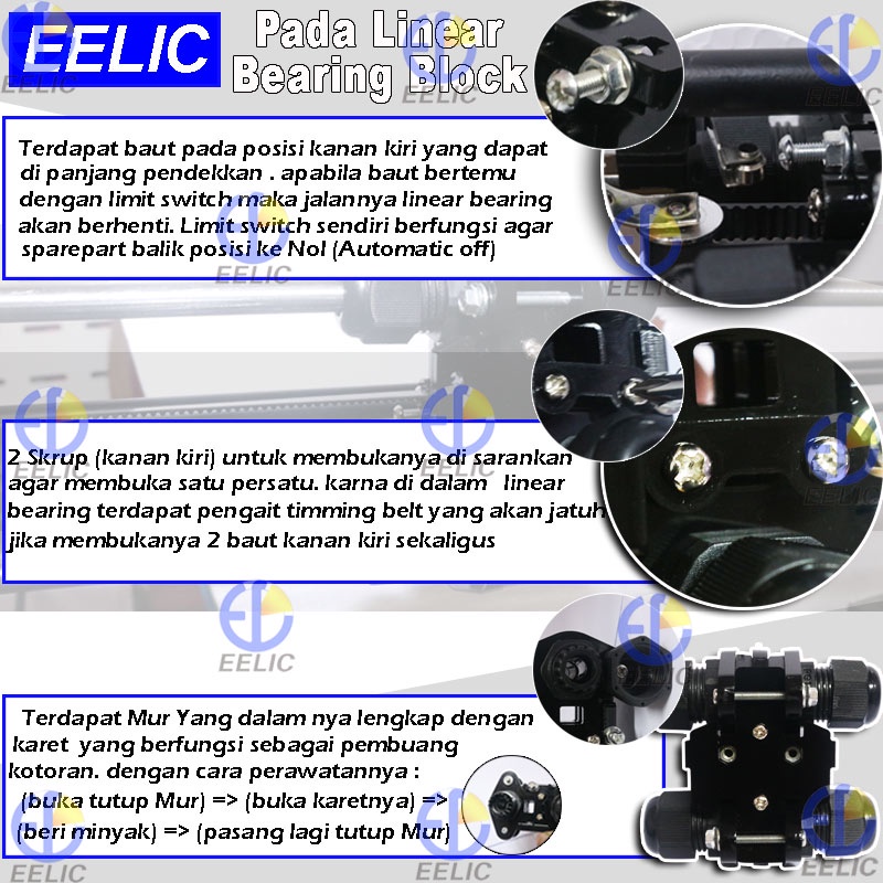 Jual EELIC SLR-45D8J150 Rakitan slider rel panjang 305 mm dengan linear ...