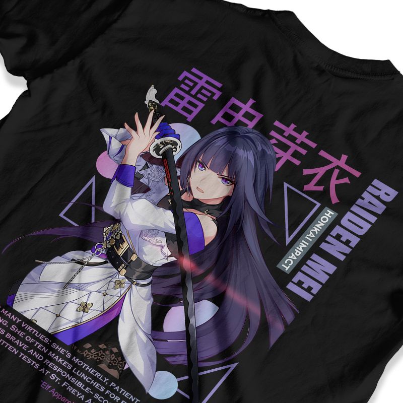 Jual Kaos Raiden Mei Honkai Impact APHO Black and White | Shopee Indonesia