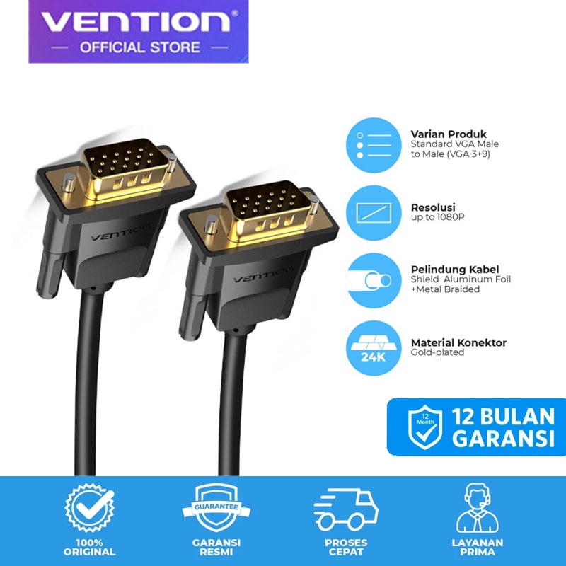 Vention Kabel VGA Male to Male 1080p for PC LCD Projector