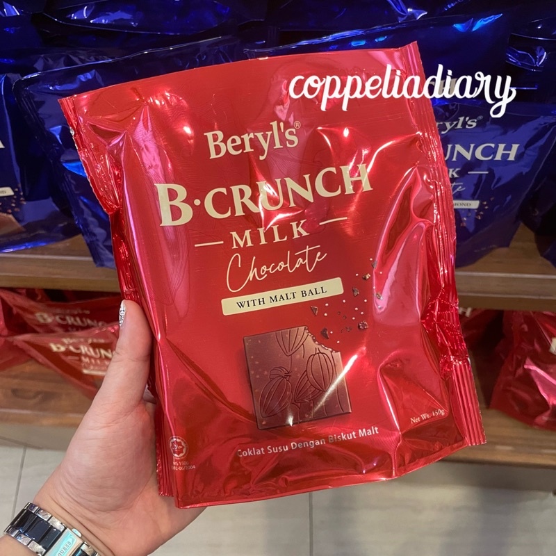 Jual BERYLS B CRUNCH MILK CHOCOLATE With Malt Ball / With Gaugrette And ...