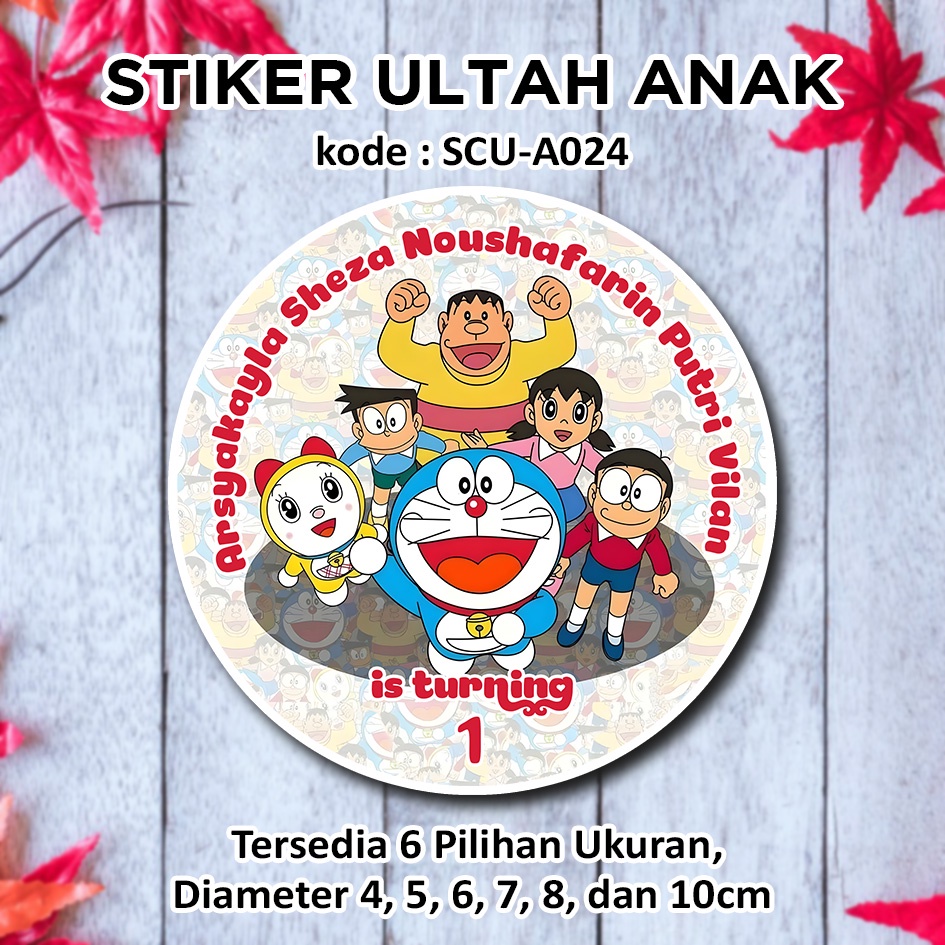 Jual STIKER ULANG TAHUN ANAK DORAEMON STICKER LABEL BINGKISAN SOUVENIR ...