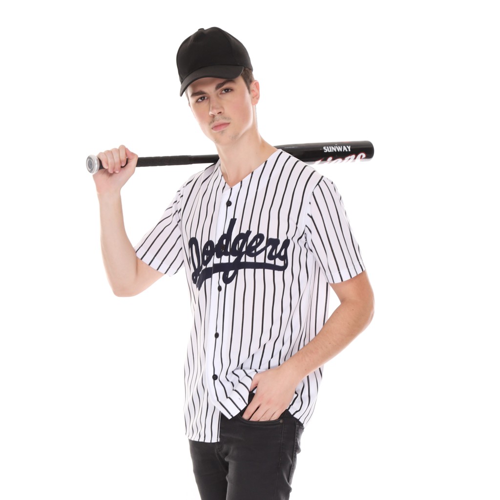 Jersey baseball Baju baseball Dodgers putih 