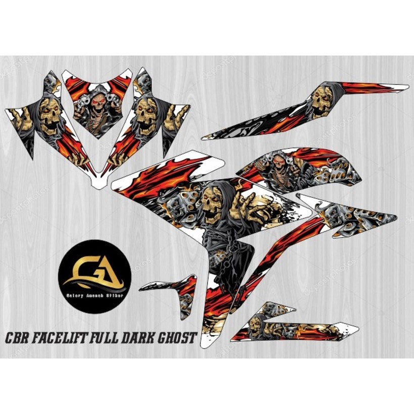 Jual Stiker Striping Decal CBR Facelift Ghost Rider | Shopee Indonesia