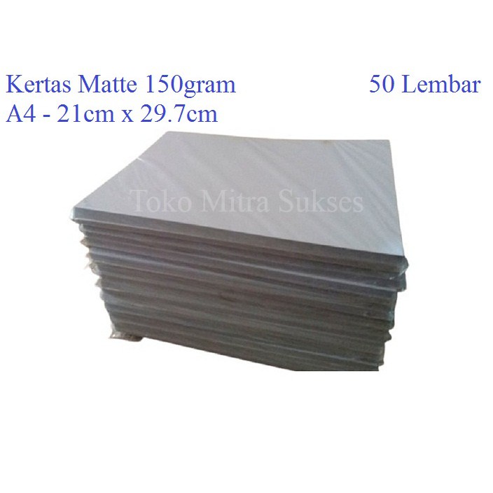 Jual Kertas Matte Paper 150gram A4 isi 50 Lembar Shopee Indonesia