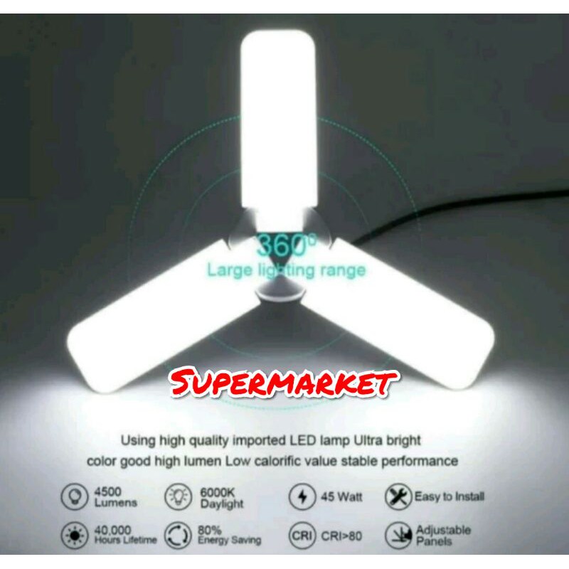 Jual Lampu Bohlam Led Model Kipas Baling Fan Blade Putih Shopee Indonesia