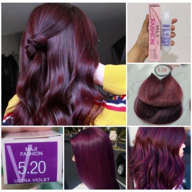 Jual cat rambut loreal majifashion 5.20 ultra violet + oxidant | Shopee ...