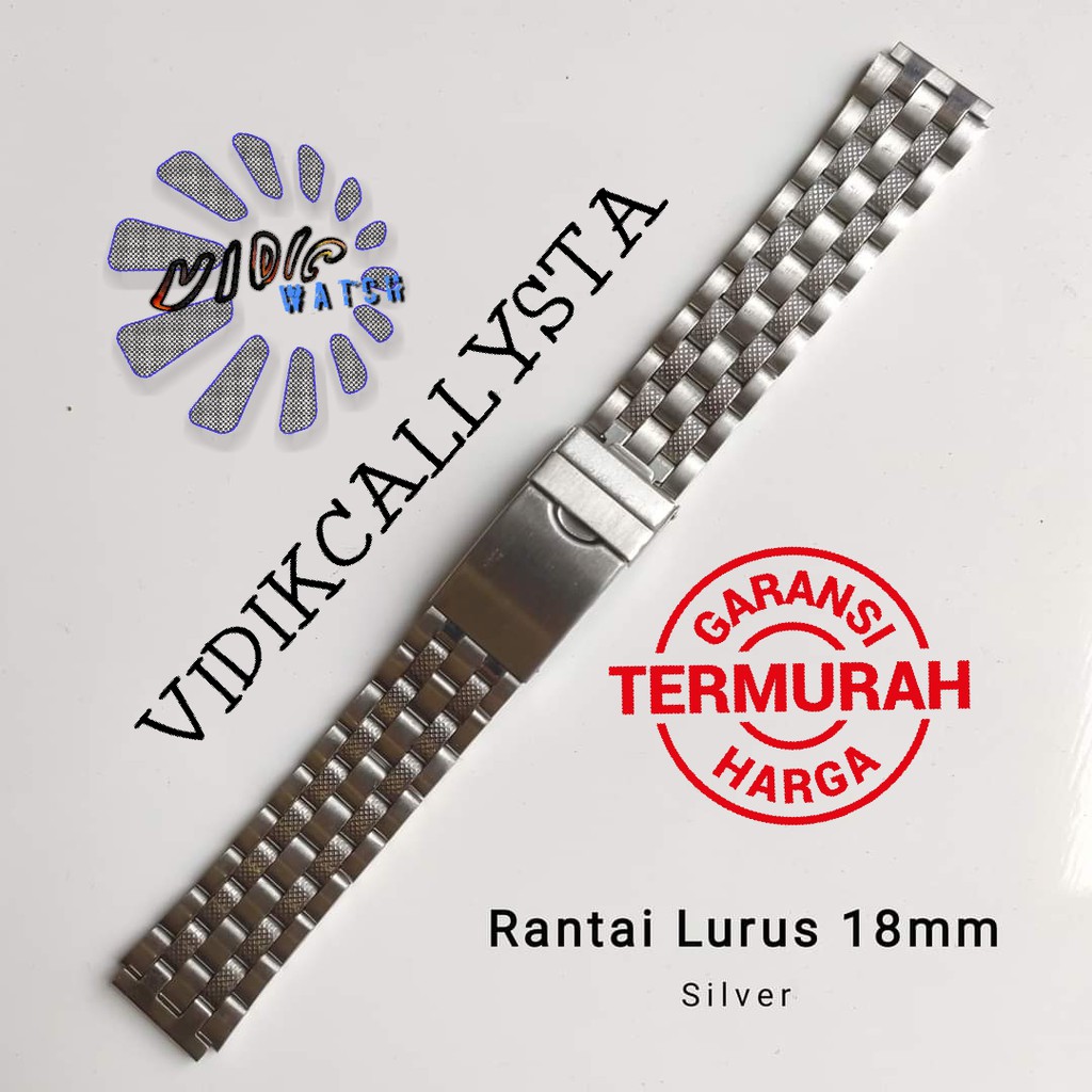 Jual 18mm Stainless steel Strap Tali jam Casio Rante Rantai Brecelent ...