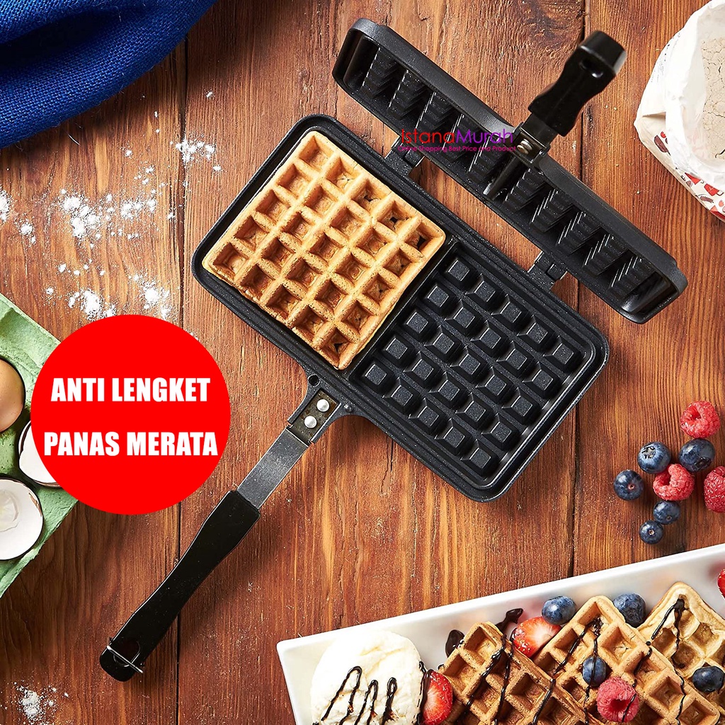 Jual WAFFLE MAKER NEW Panjang cetakan kue wafel GM 2175 Double belgian