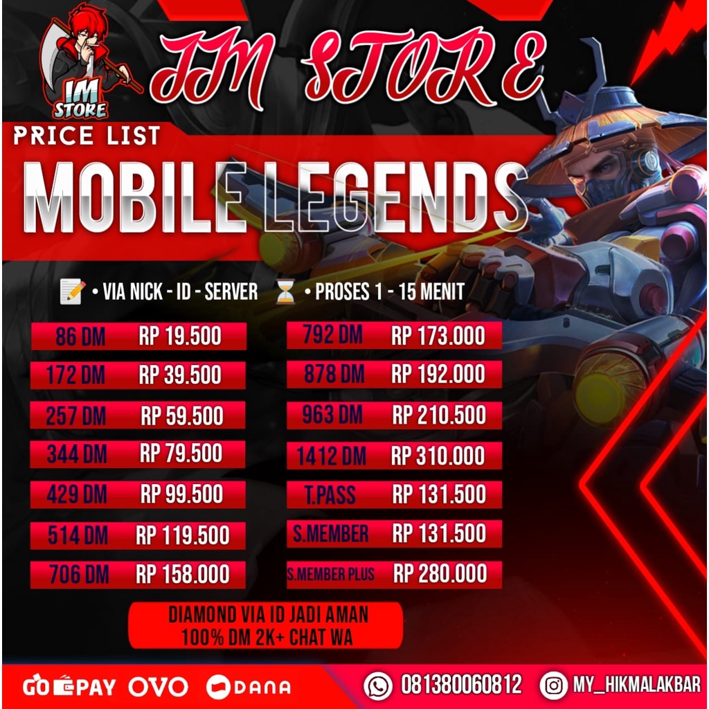 Jual Diamond Ml Murah Dm Ml Murah Meriah Dm Mobile Legend Dm Ml Top Up Mobile Legend Top Up 2285