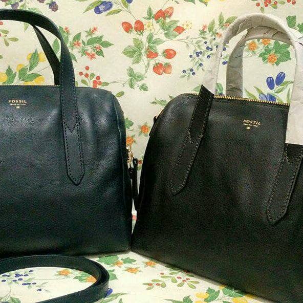 Jual Fossil Sydney Satchel Heritage Blue Black. Bags Branded