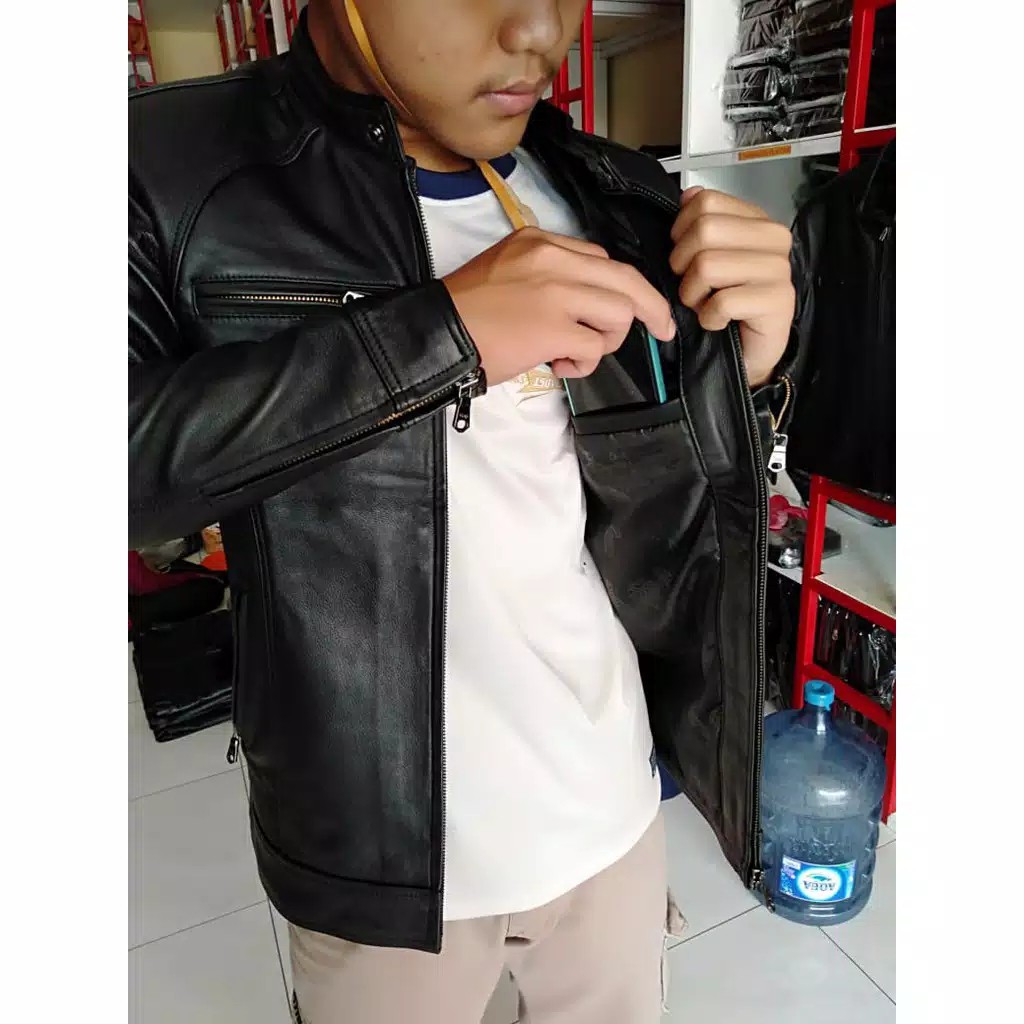 Jual Jaket Kulit Pria Cool Kulit Asli Domba Shopee Indonesia