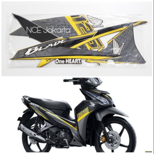 Jual STIKER STRIPING HONDA BLADE 125 TAHUN 2016 HITAM KUNING | Shopee ...
