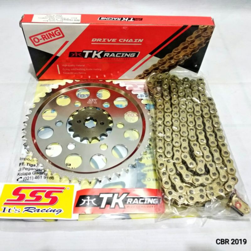 Jual Gear Set SSS CBR150 2019 / CB150R (baut 6) / CB150X + Rantai ORing TK Racing Shopee