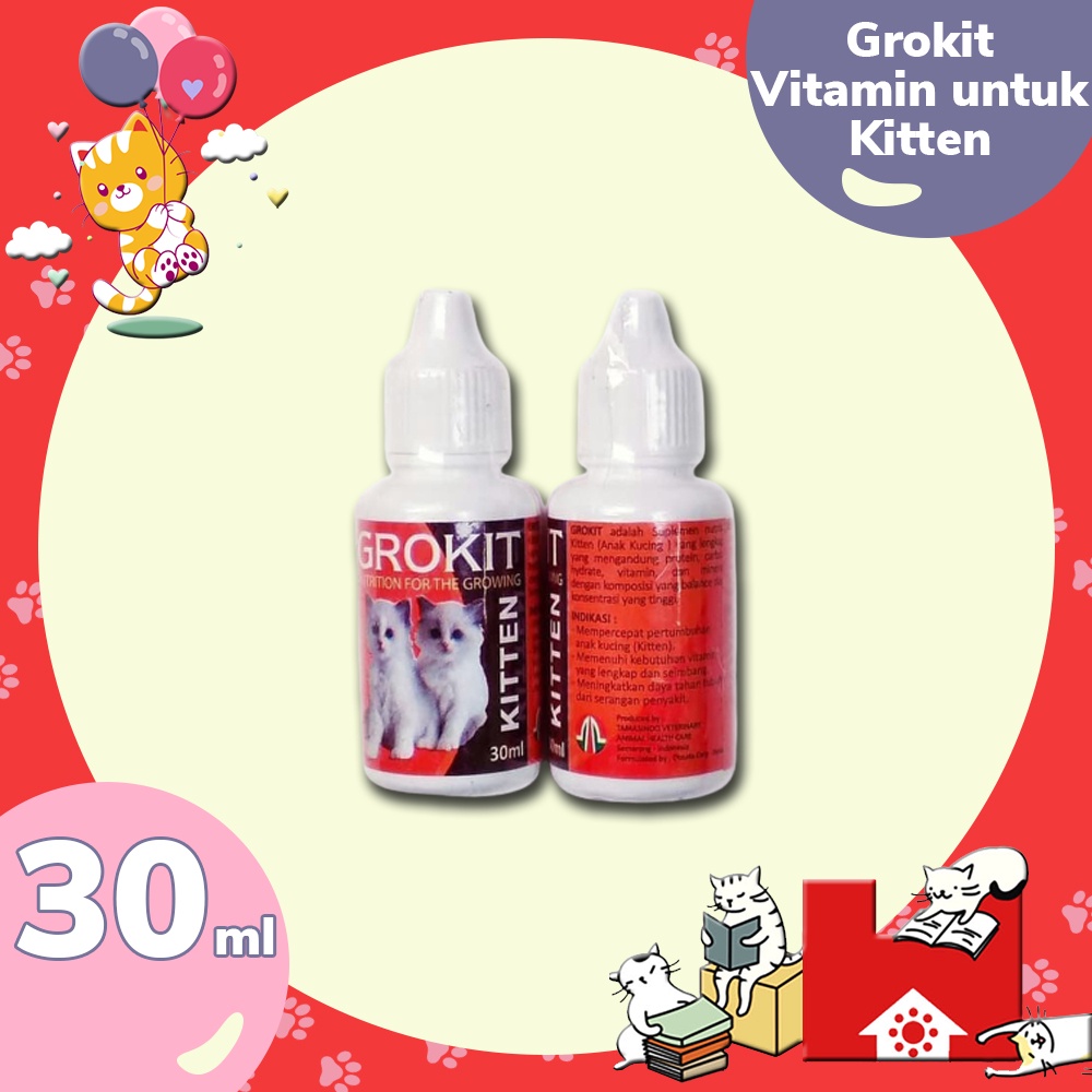 Jual Grokit Kitten 30ml - Obat Nutrisi Vitamin Pertumbuhan Anak Kucing ...