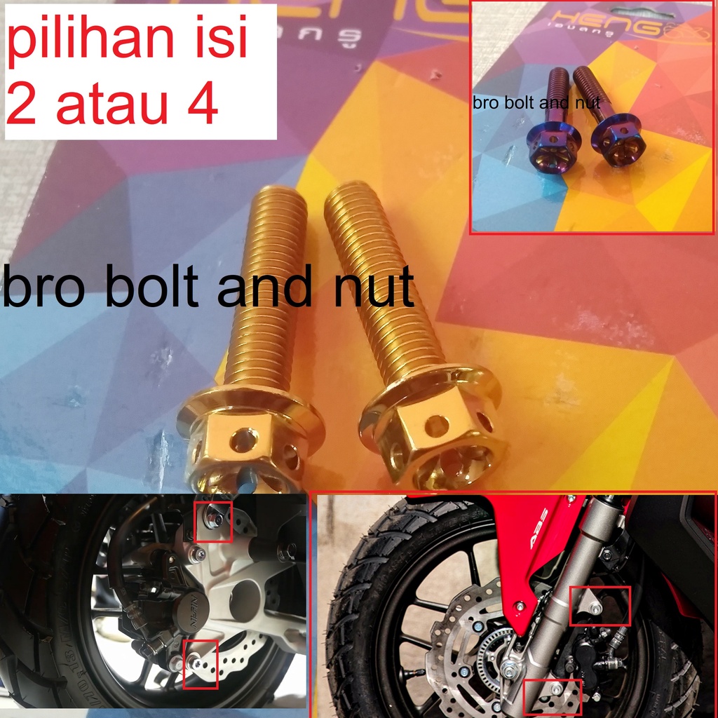 Jual Baut Probolt Kaliper Caliper Depan Honda Adv I Baut Original Heng Thailand Shopee