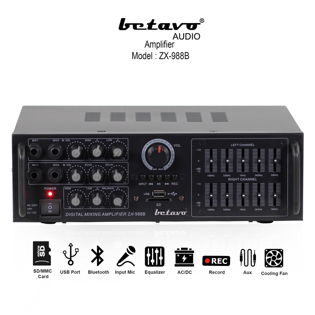 Jual Betavo Audio Amplifier ZX 988B Bluetooth Professional Digital ...