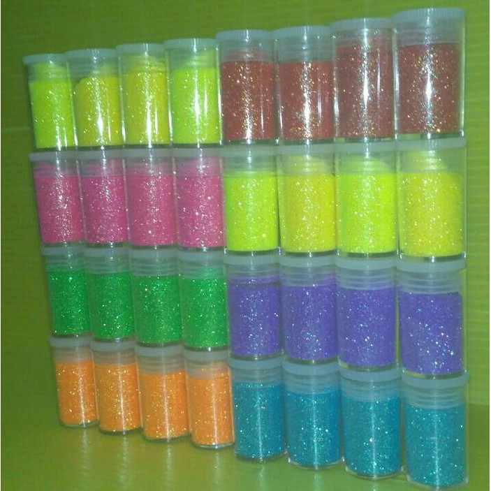 Jual Serbuk Glitter | Bubuk Glitter (Pak Isi 32 Tube) | Shopee Indonesia