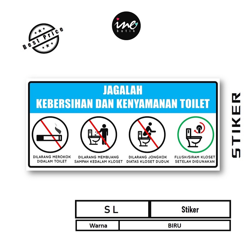 Jual Stiker Jagalah Kebersihan Toilet Stiker Toilet Stiker Toilet Water Proof Stiker Siram