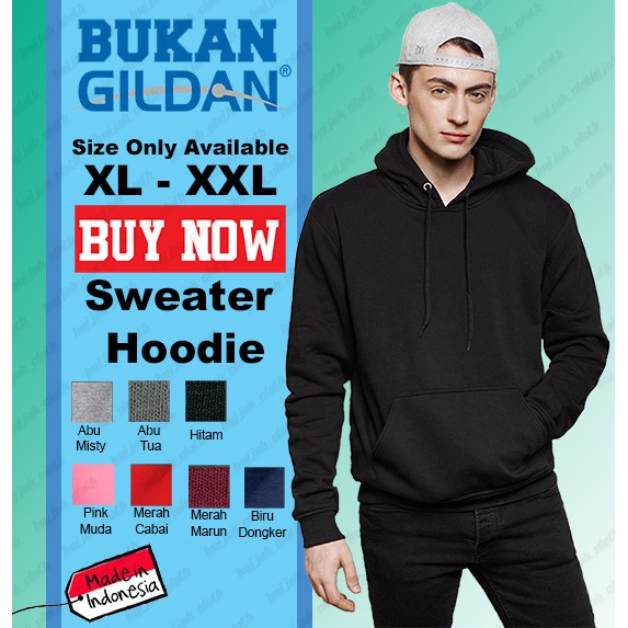 Jual Sweater Hoodie Polos Pria / Sweater Hoodie Polos Wanita - Ukuran XL  dan XXL | Shopee Indonesia