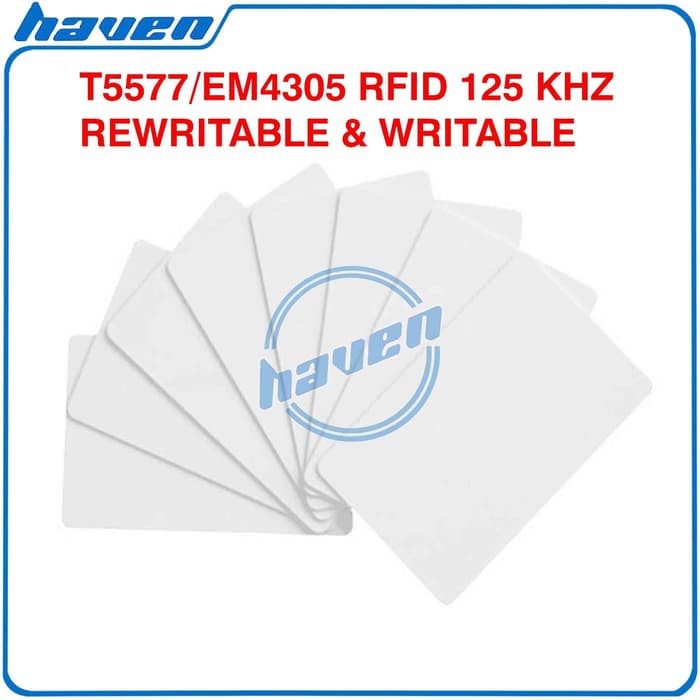 Jual T5577 Card RFID 125 KHz Rewritable Writable Duplicate Card EM4305