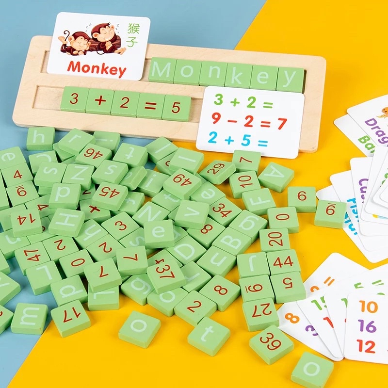 Jual spelling game words abc and numbering / matching letter ...