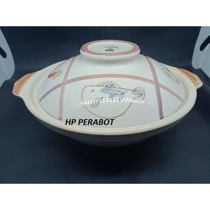 Jual Panci Sapo Claypot Inch Cm Mangkok Claypot Ceper Motif Ikan Tahan Api Shopee