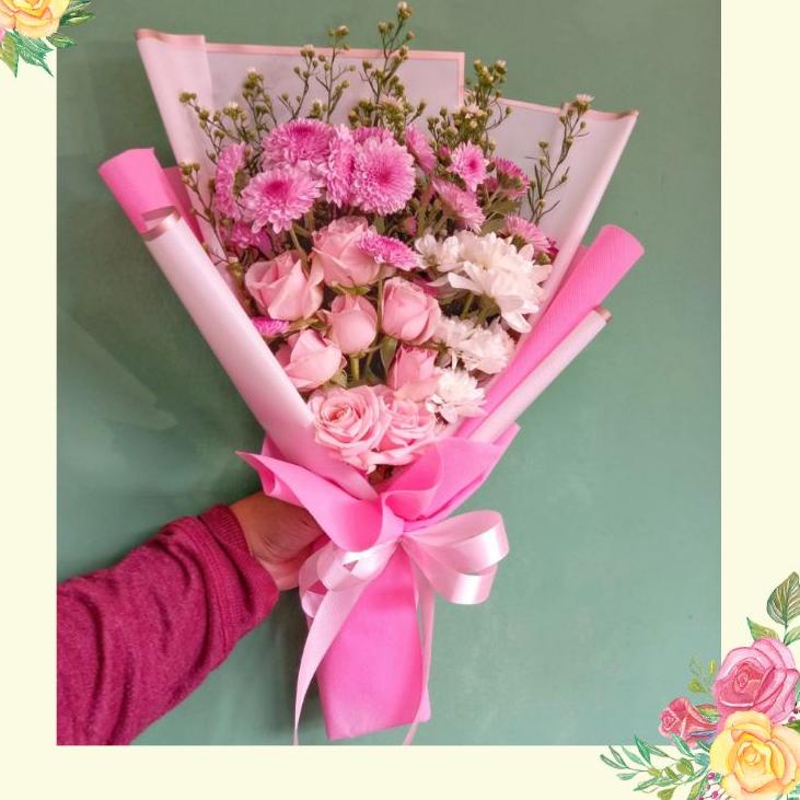 Jual Serba Istimewa FRESH PINK ROSES BOUQUET/ Buket Bunga Mawar Pink ...