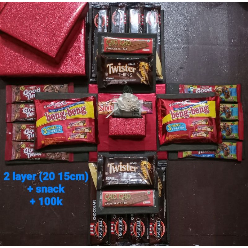 Jual EXPLOSION BOX / snack box / box kejutan 2 layer (25cm, 20cm ...