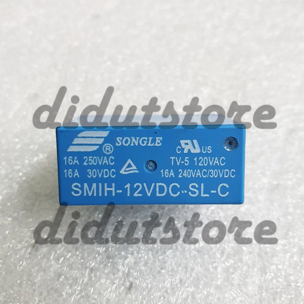 Jual Relay Songle 12V Kaki 8 Pin SMIH 12VDC SL C 16A Biru Ampere Besar