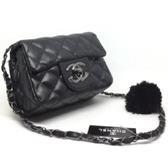 Tas wanita sling bag Import Chanel Baby Harga Murah Hitam