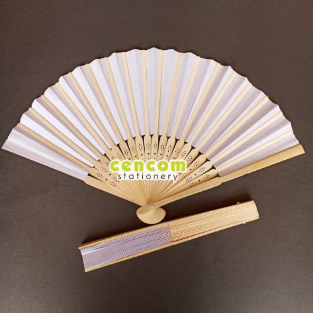 Jual Kipas Kertas Paper Fan Putih Polos 20 Cm Seni Craft Painting Lukis ...