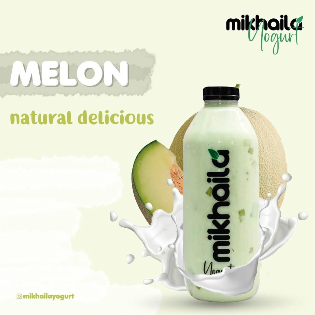 Jual Mikhaila Yogurt rasa melon (topping nata de coco) @250ml | Shopee ...
