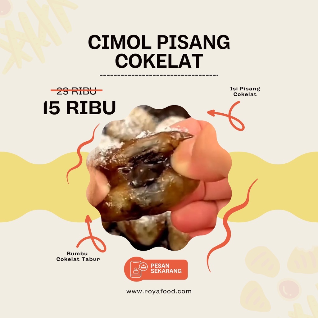 Jual Cimol Manis Rasa Piscok | Cimol Isi PISCOK Pisang Cokelat | Isi 15 ...