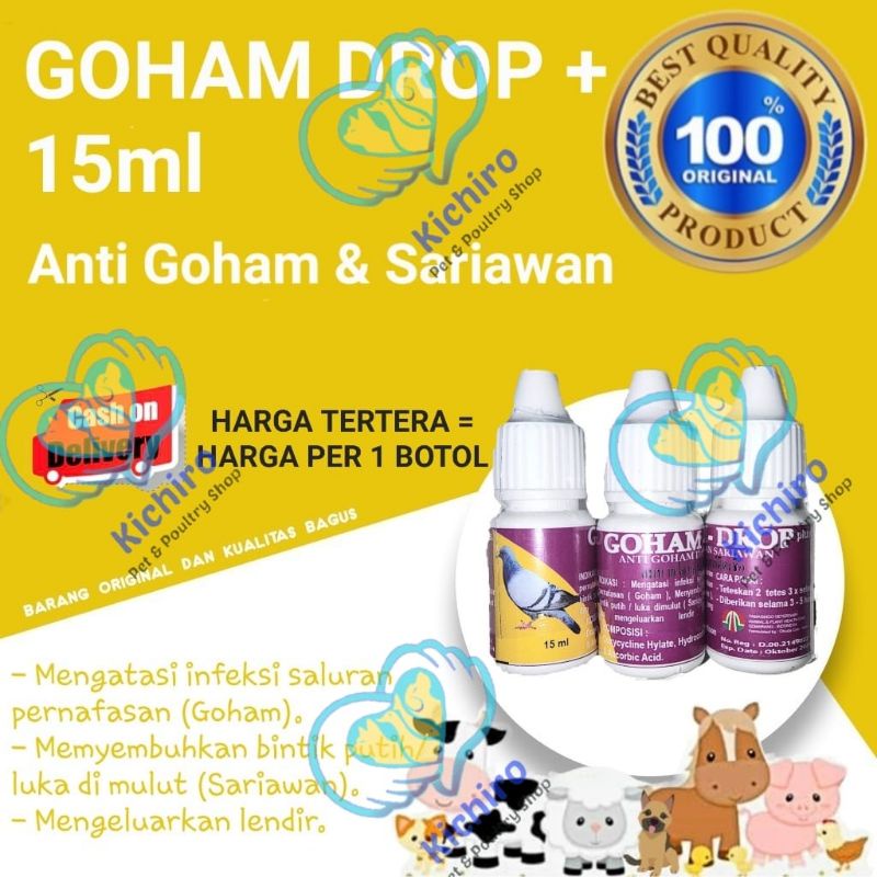 Jual Goham Drop Plus Ayam Isi 10 ml / Goham Drop Plus Merpati Isi 15 ml ...