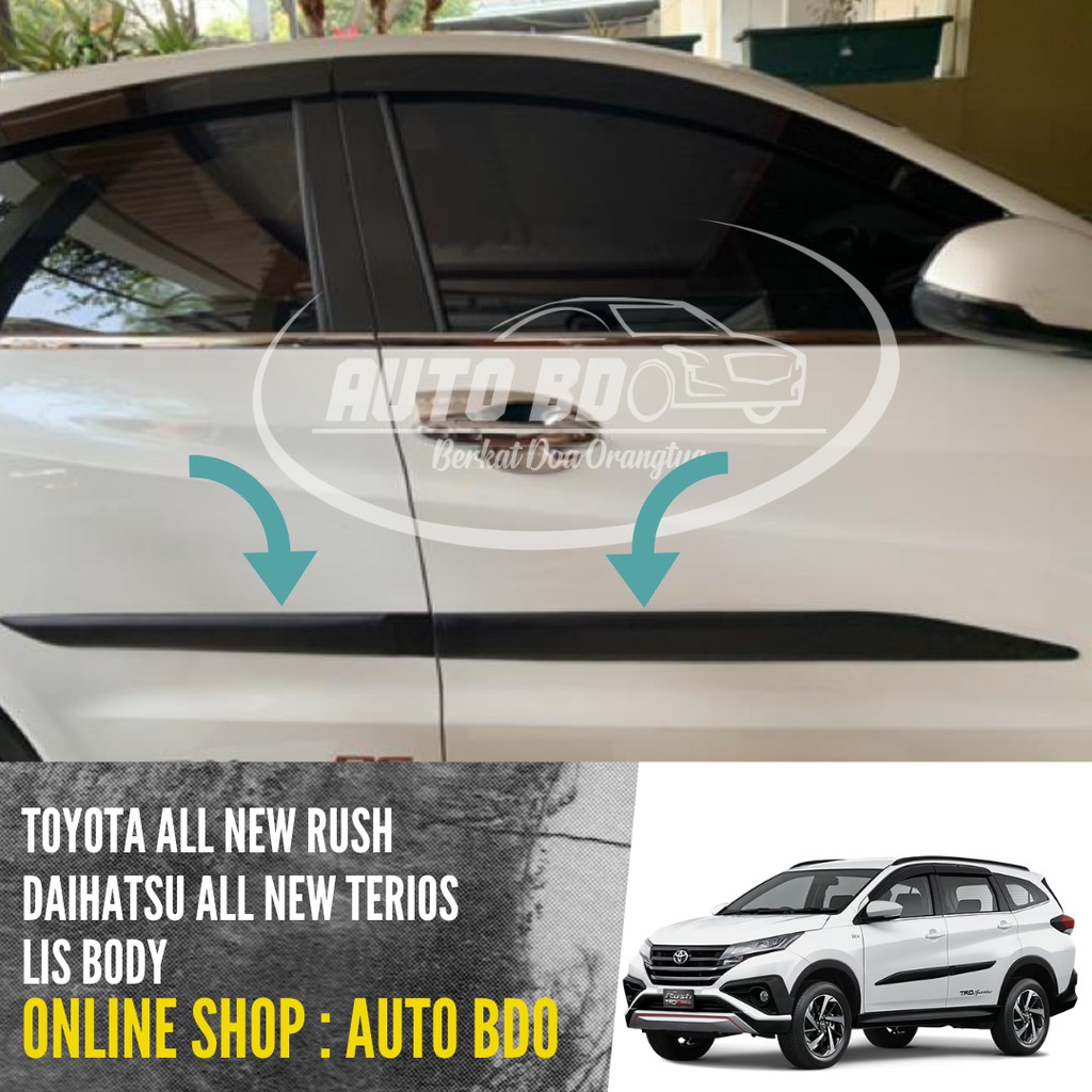 Jual LIST LIS PINTU SAMPING SIDE BODY MOULDING HITAM DOP ALL NEW TERIOS