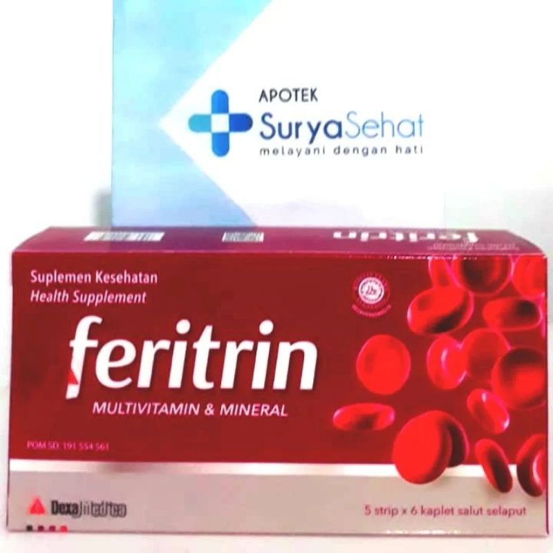 Jual Feritrin 1 box isi 30 kaplet - Vitamin zat besi | Shopee Indonesia