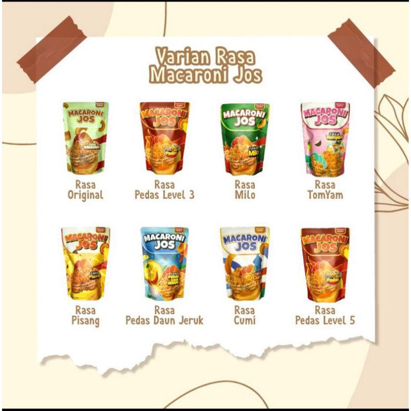 Jual makaroni pedas jos varian rasa makaroni kekinian | Shopee Indonesia